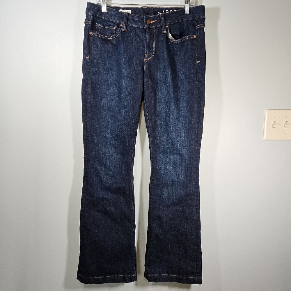 GAP 1969 Long & Lean Trouser Jeans Size 29R‎ Dark Wash Bootcut Denim